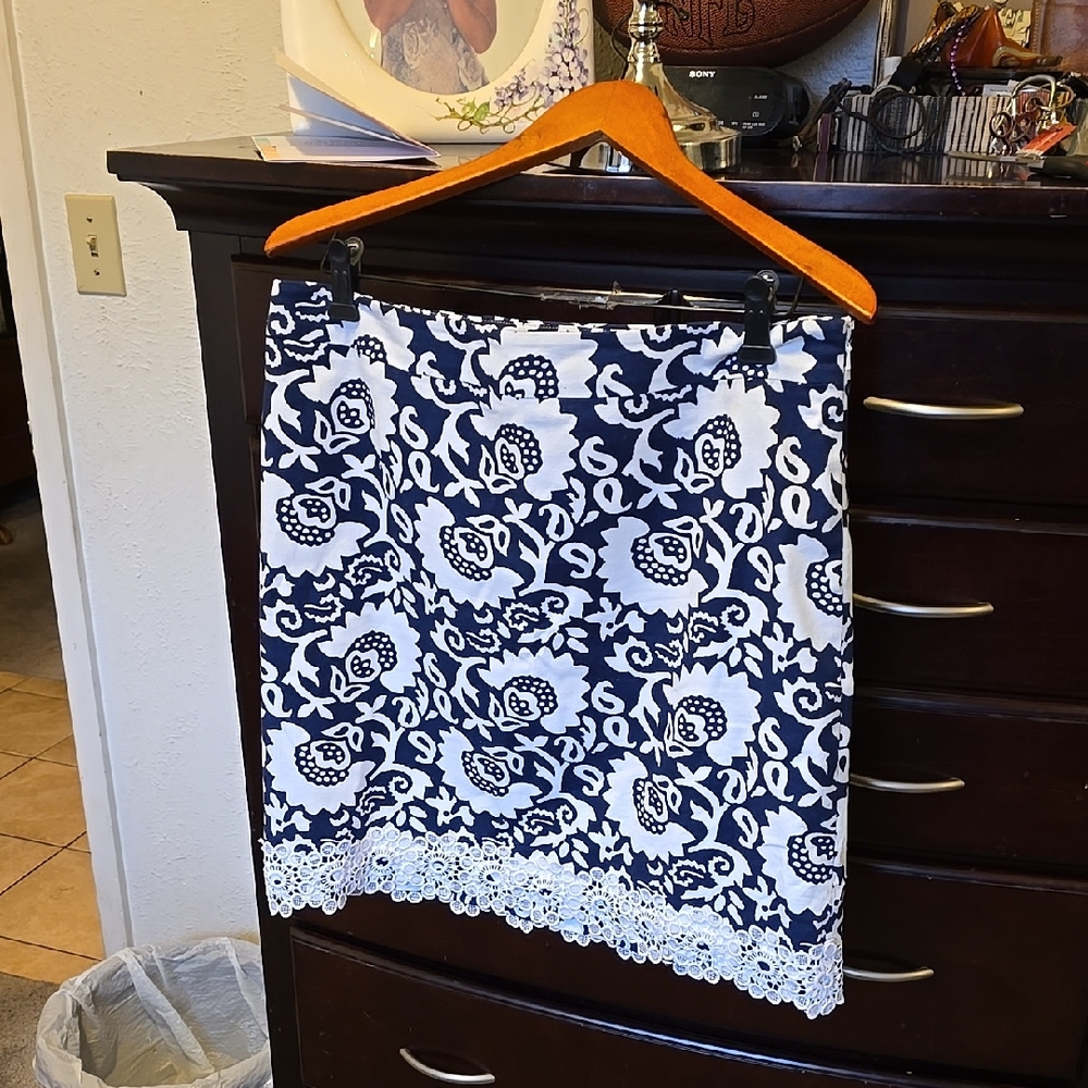 Talbots Floral Cotton Skirt
